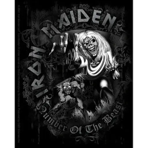 Iron Maiden · Number of the Beast B&W Sticker