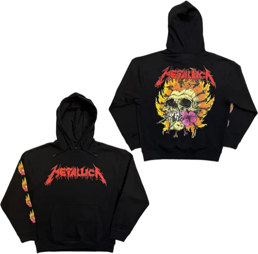 Metallica · Flower Skull Hooded Sweatshirt