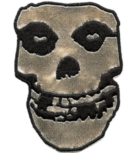 Misfits · Silver Pleather Skull Back Patch
