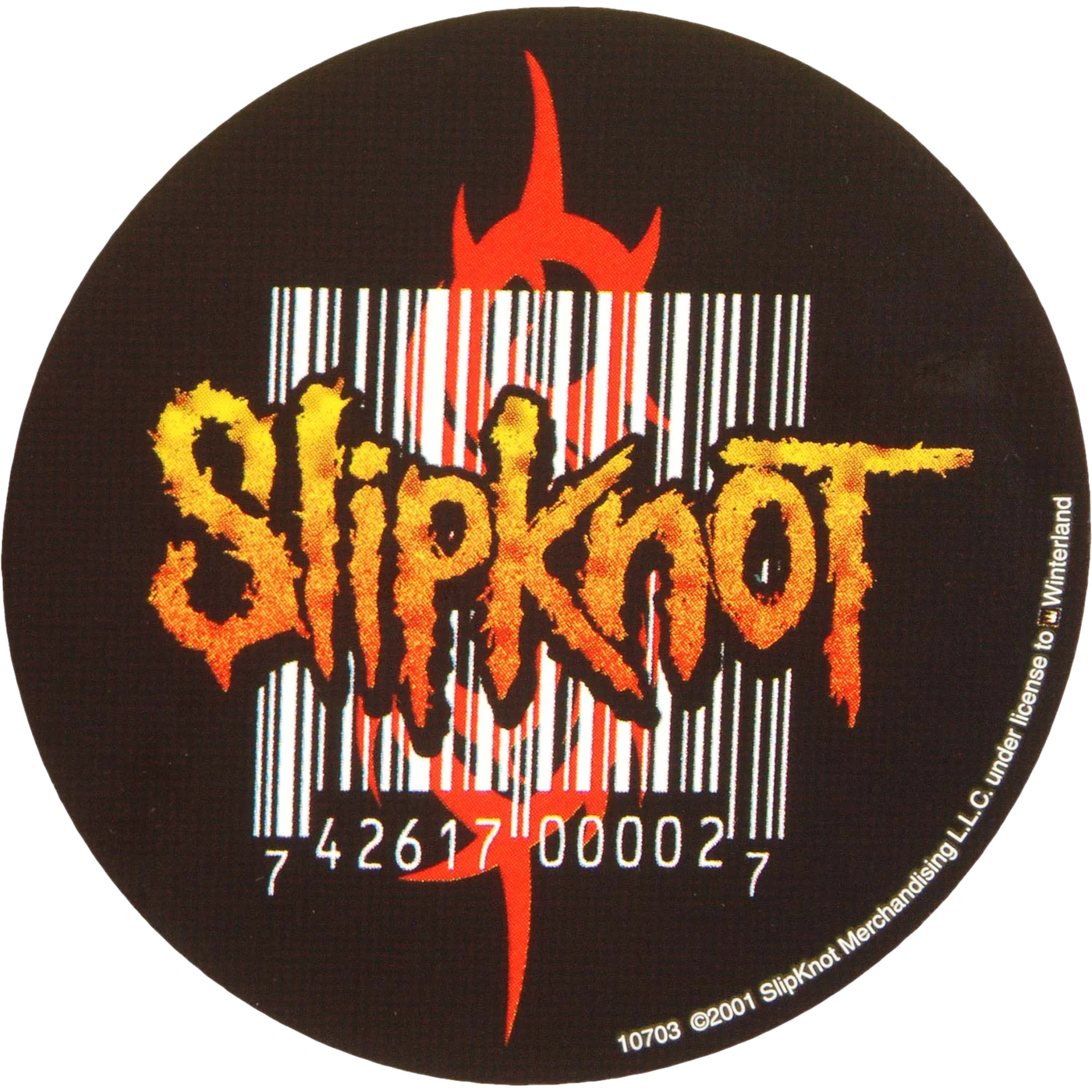 Slipknot · Round Triple S, Barcode & Logo Collage (4.5" x 4.5") Sticker